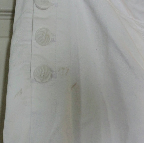 White Ann Taylor Loft slacks - nautical buttons - Picture 3 of 8